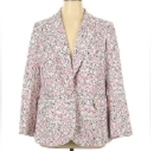 Eloquii Pink Floral Blazer Lightweight Suit Jacket